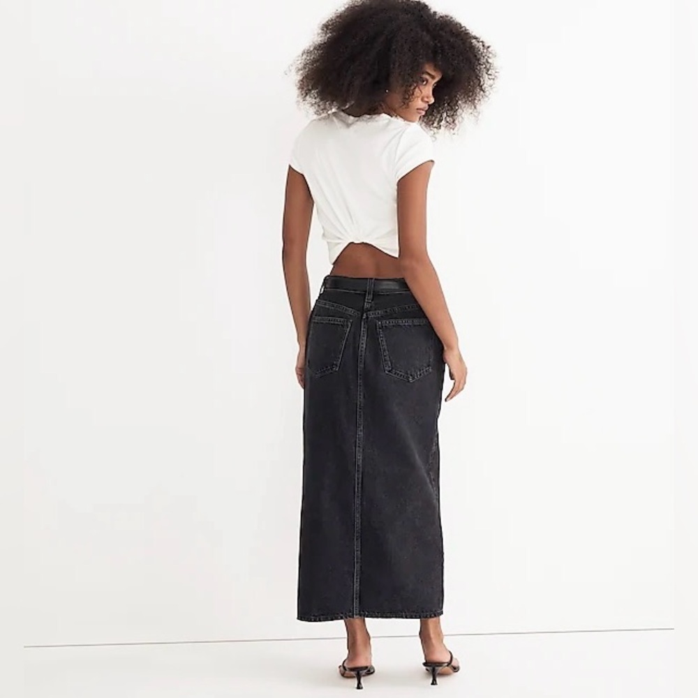 Madewell Denim Mid-Rise Maxi Skirt Lunar Wash NWT - Picture 14 of 15